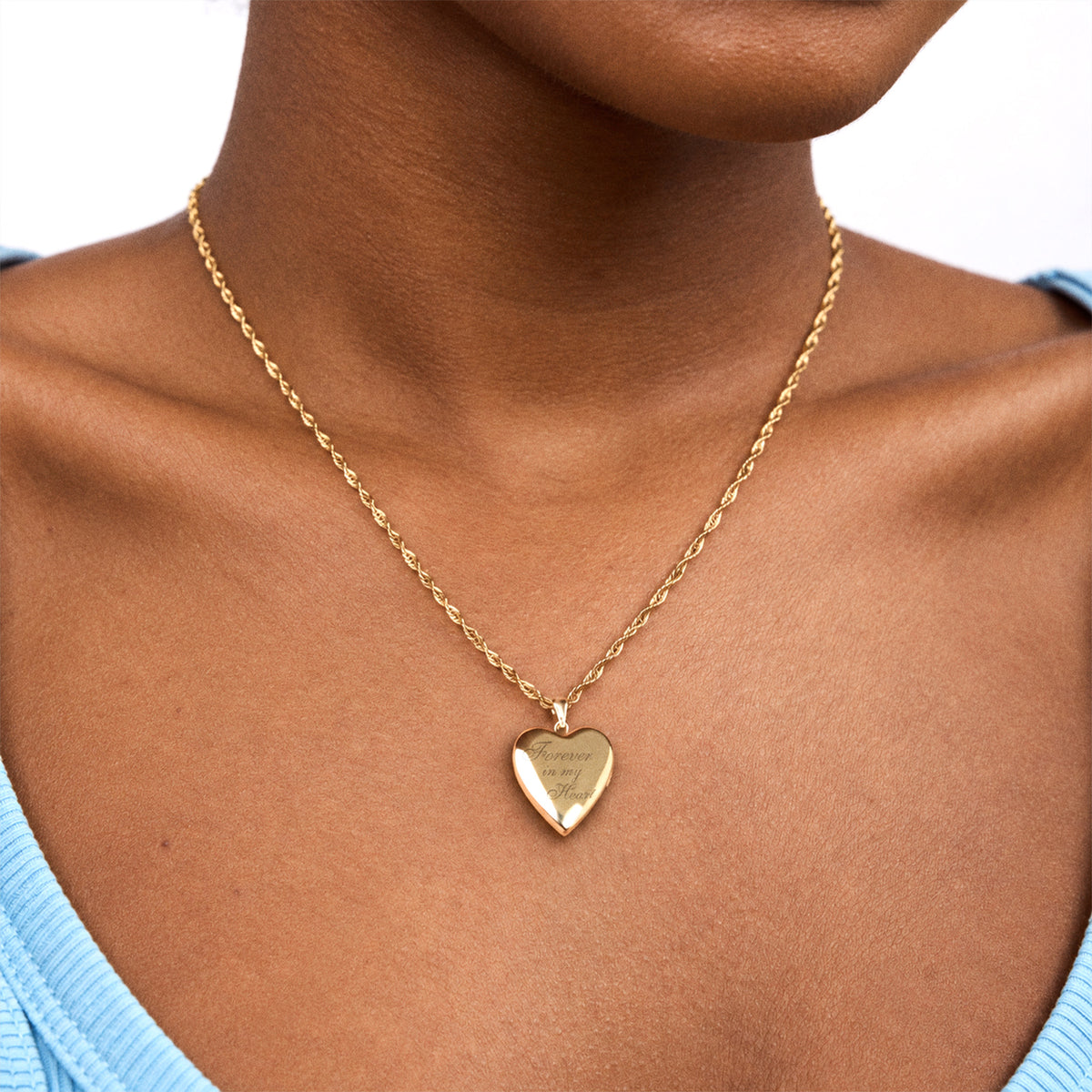 Forever In My Heart Photo Locket - on model