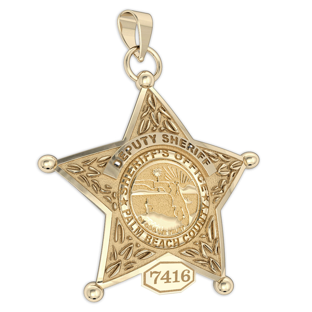 Original catalog photo of Personalized Florida Sheriff Badge with Rank, Number & Dept., alternate product view. (PG89190, secondary photo 3)