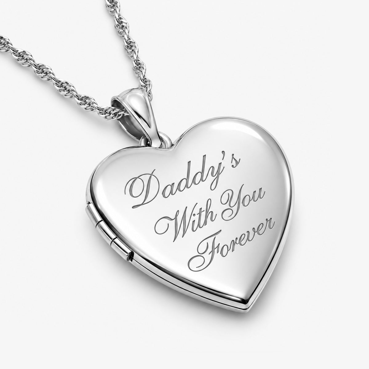 Daddys With You Forever Heart Photo Locket