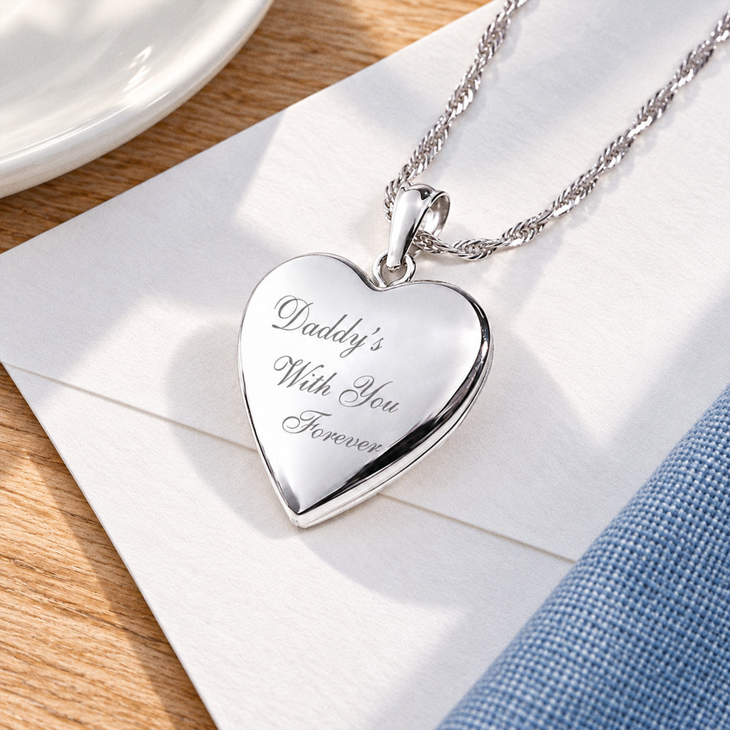 Daddys With You Forever Heart Photo Locket - lifestyle