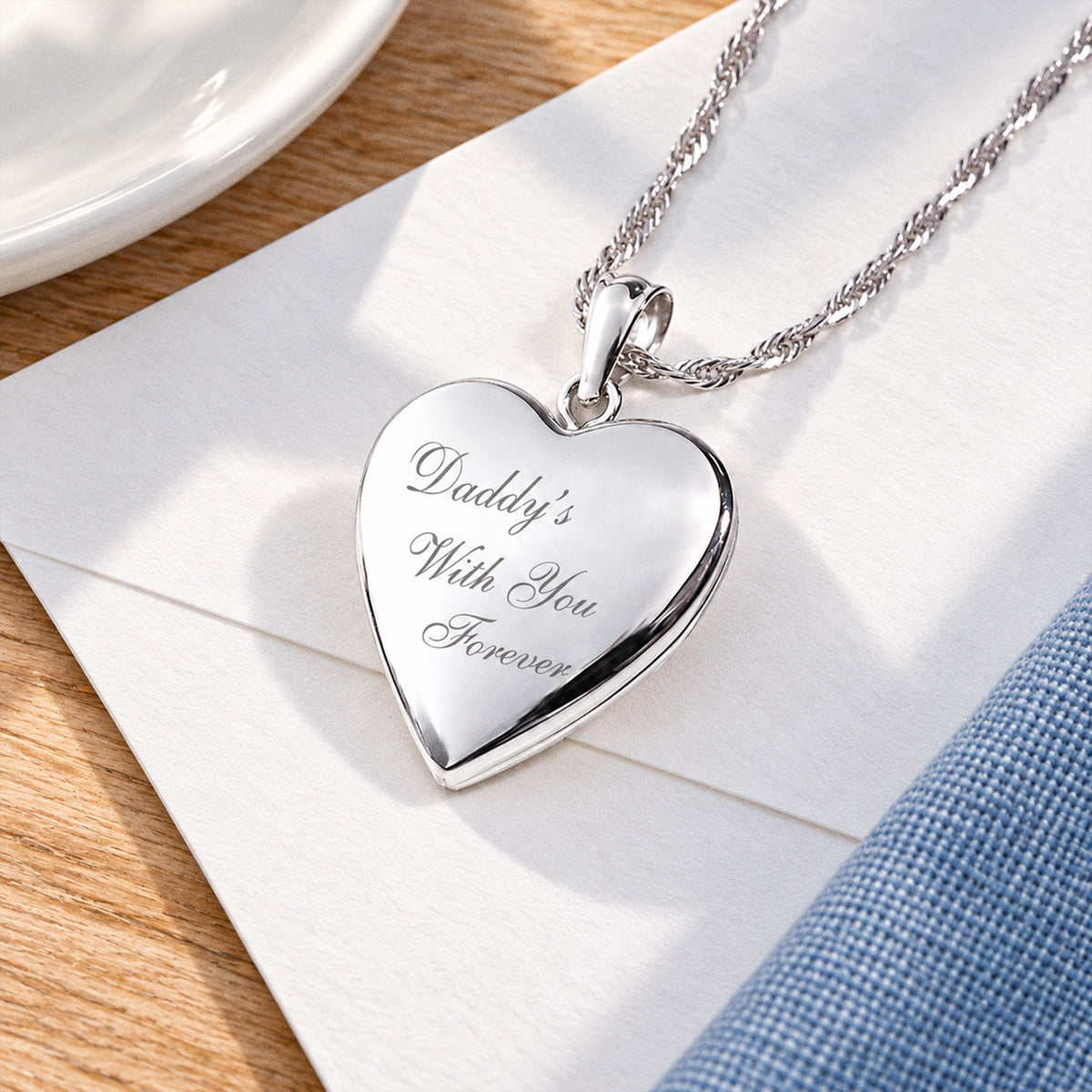 Daddys With You Forever Heart Photo Locket - lifestyle
