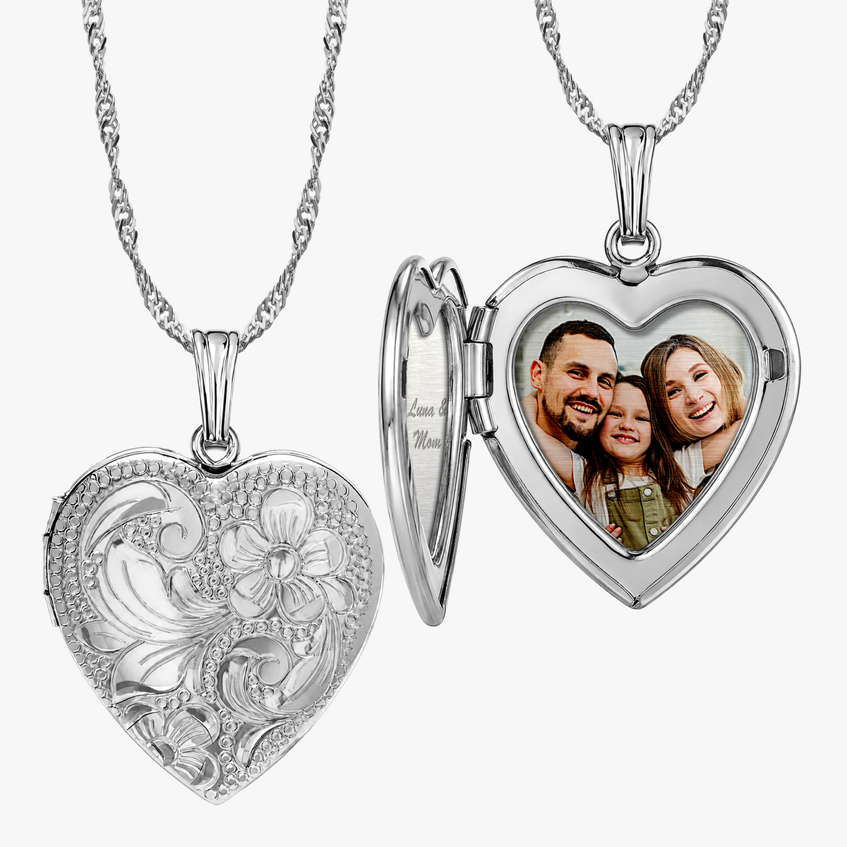 Floral Heart Photo Locket