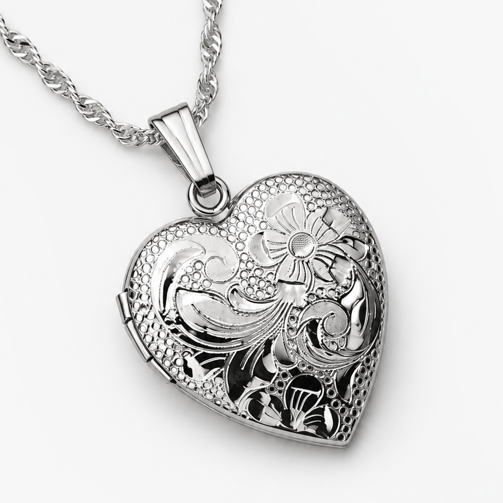 Floral Heart Photo Locket