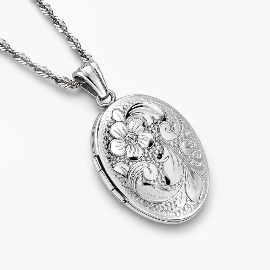 Floral Oval PHoto Locket