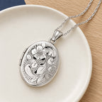 Floral Oval PHoto Locket - lifestyle