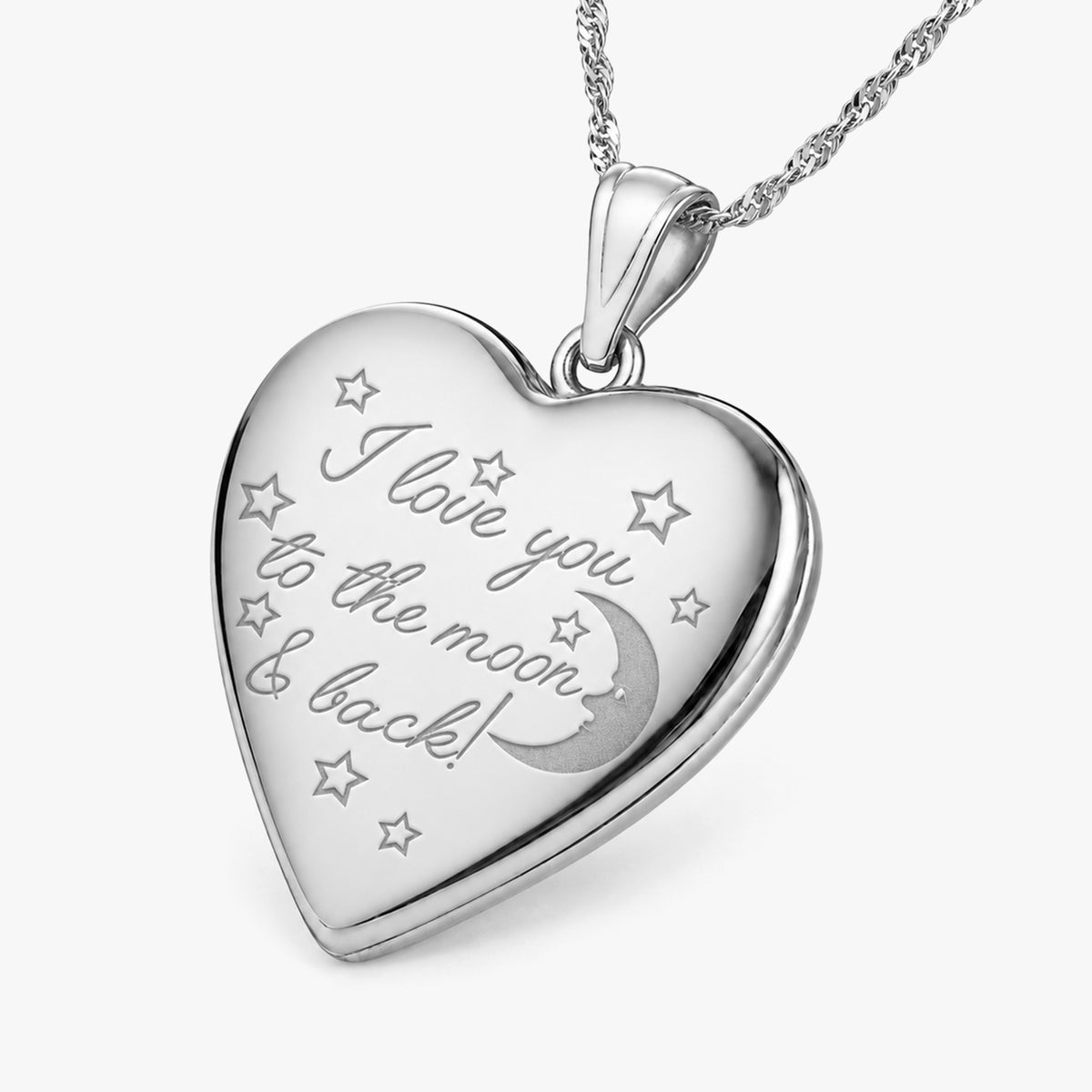To The Moon & Back  Heart Photo Locket