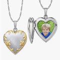 & Gold Tone Heart Photo Locket