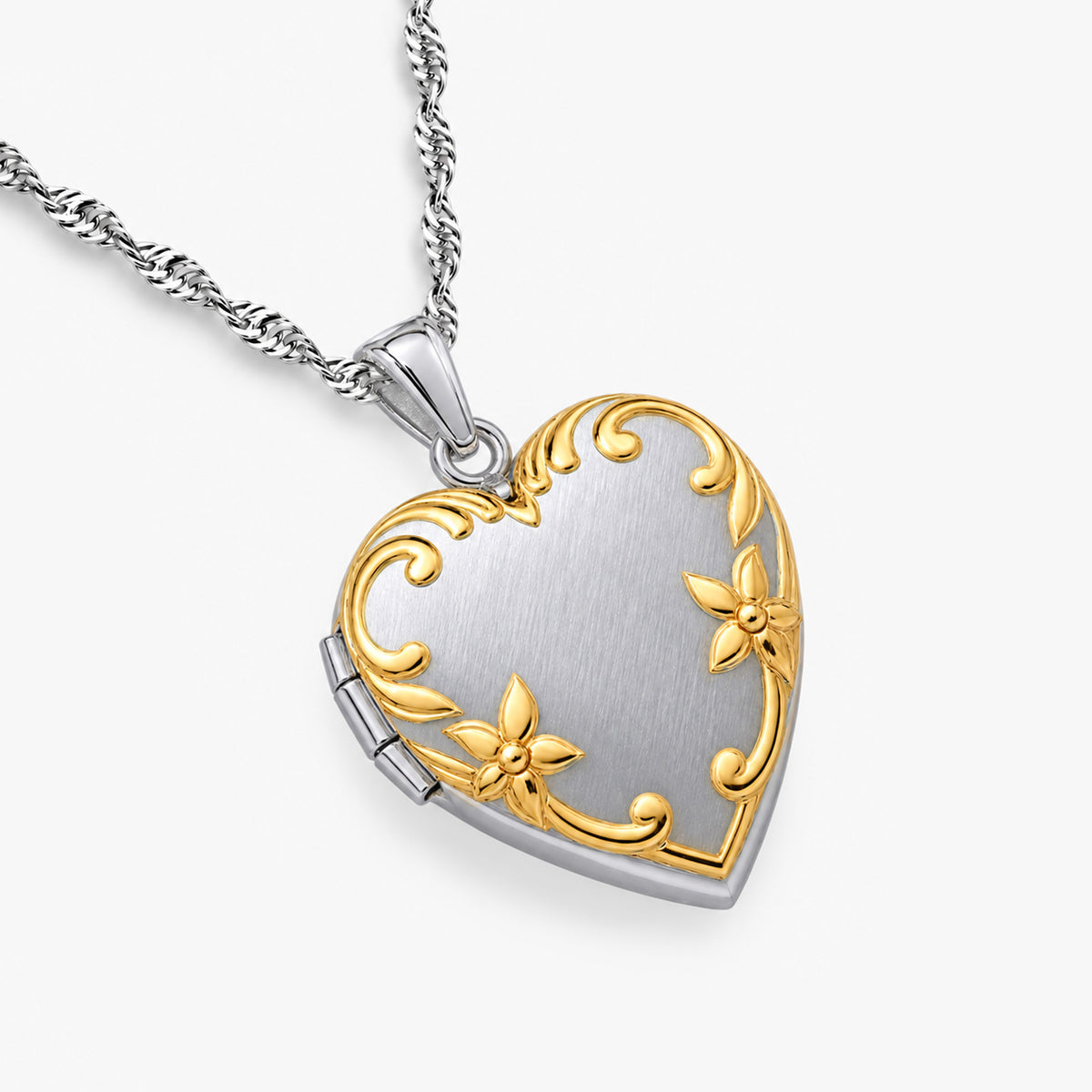 & Gold Tone Heart Photo Locket