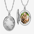 Floral Oval Photo Locket