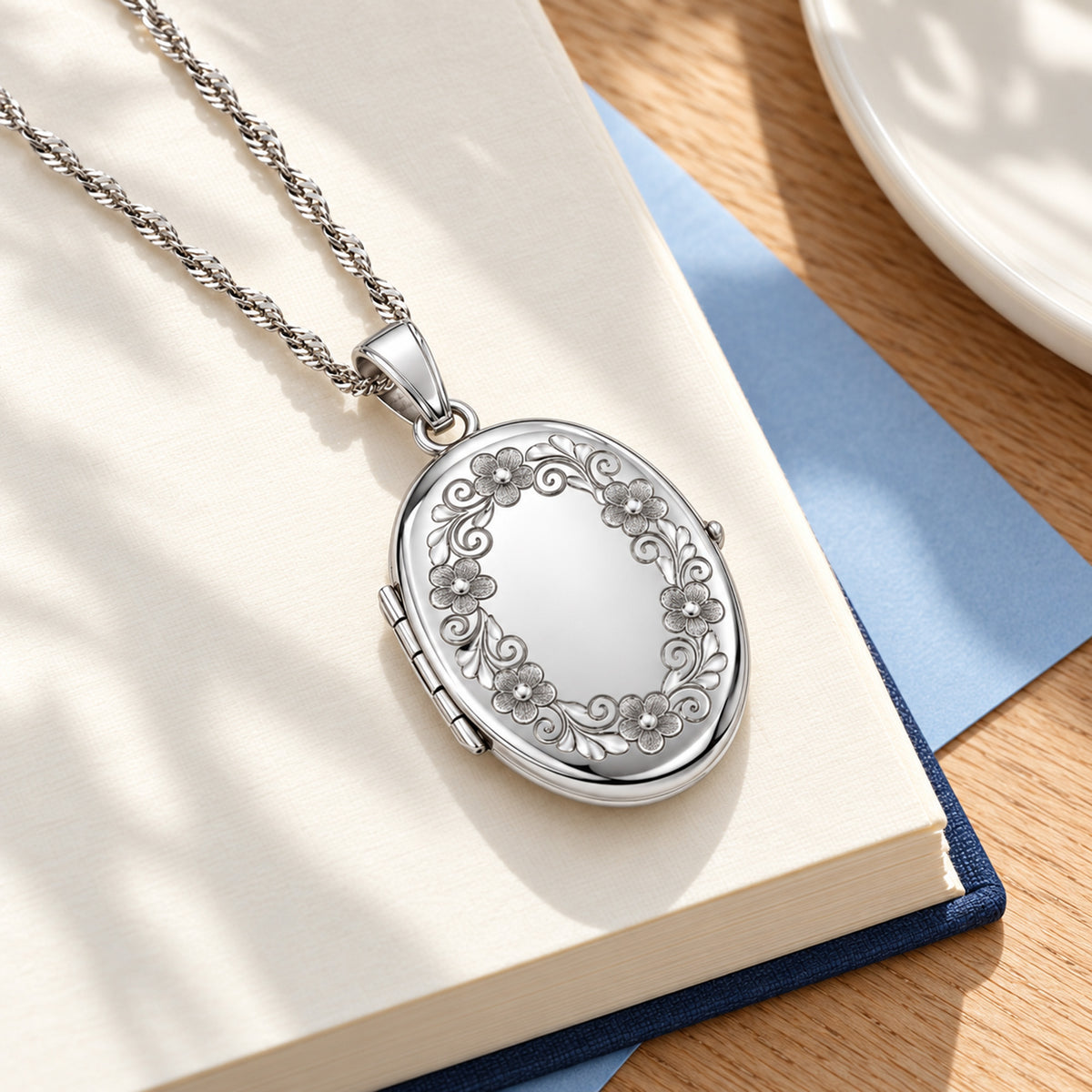 Oval Four Photo Locket - lifestyle