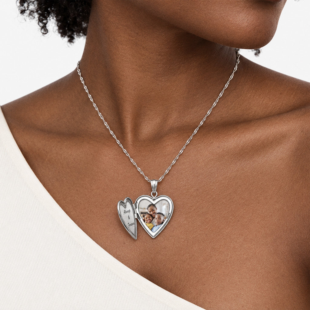 You Are My Sunshine Heart Photo Locket - on model