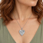 You Are My Sunshine Heart Photo Locket - on model