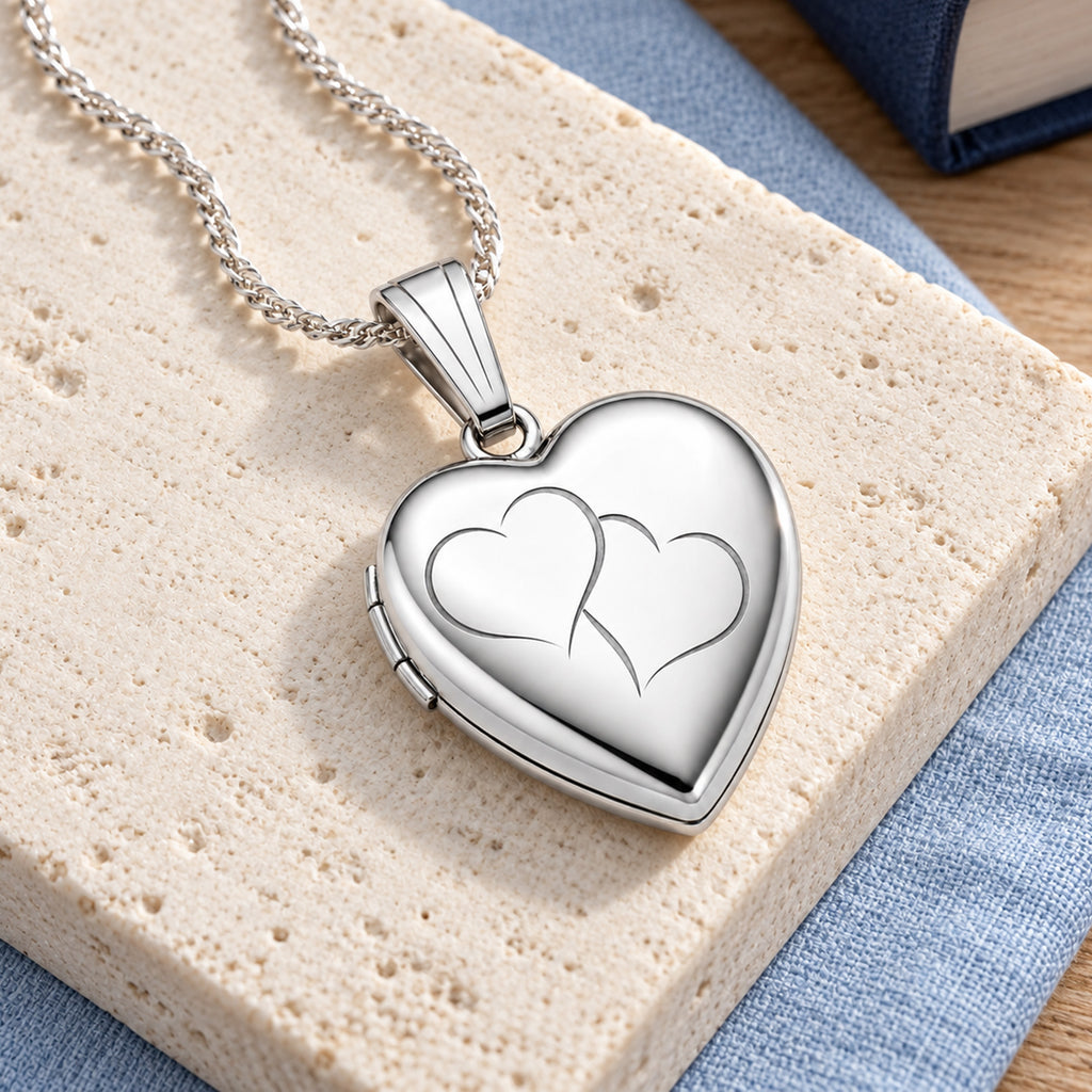 Double Heart Photo Locket - lifestyle