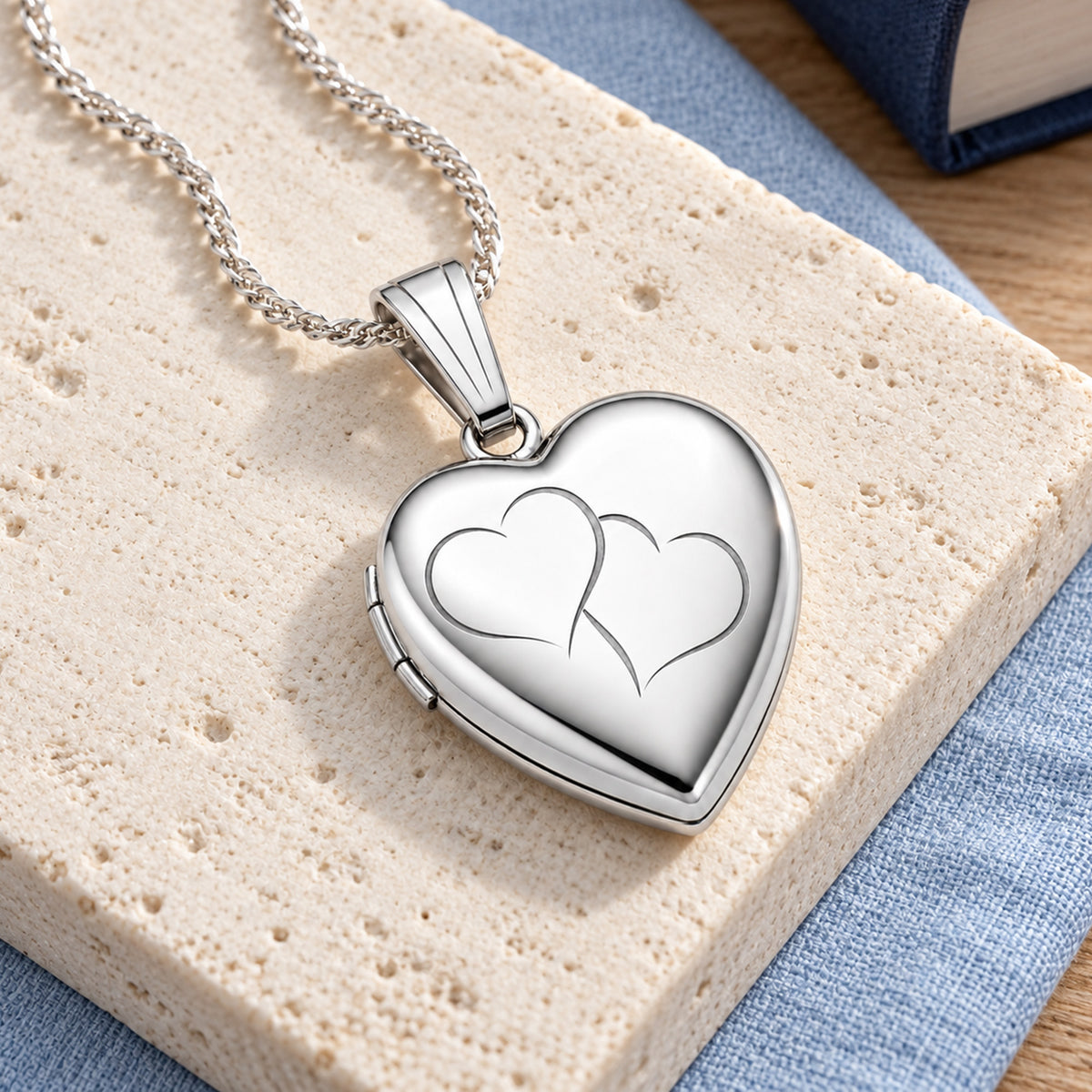 Double Heart Photo Locket - lifestyle