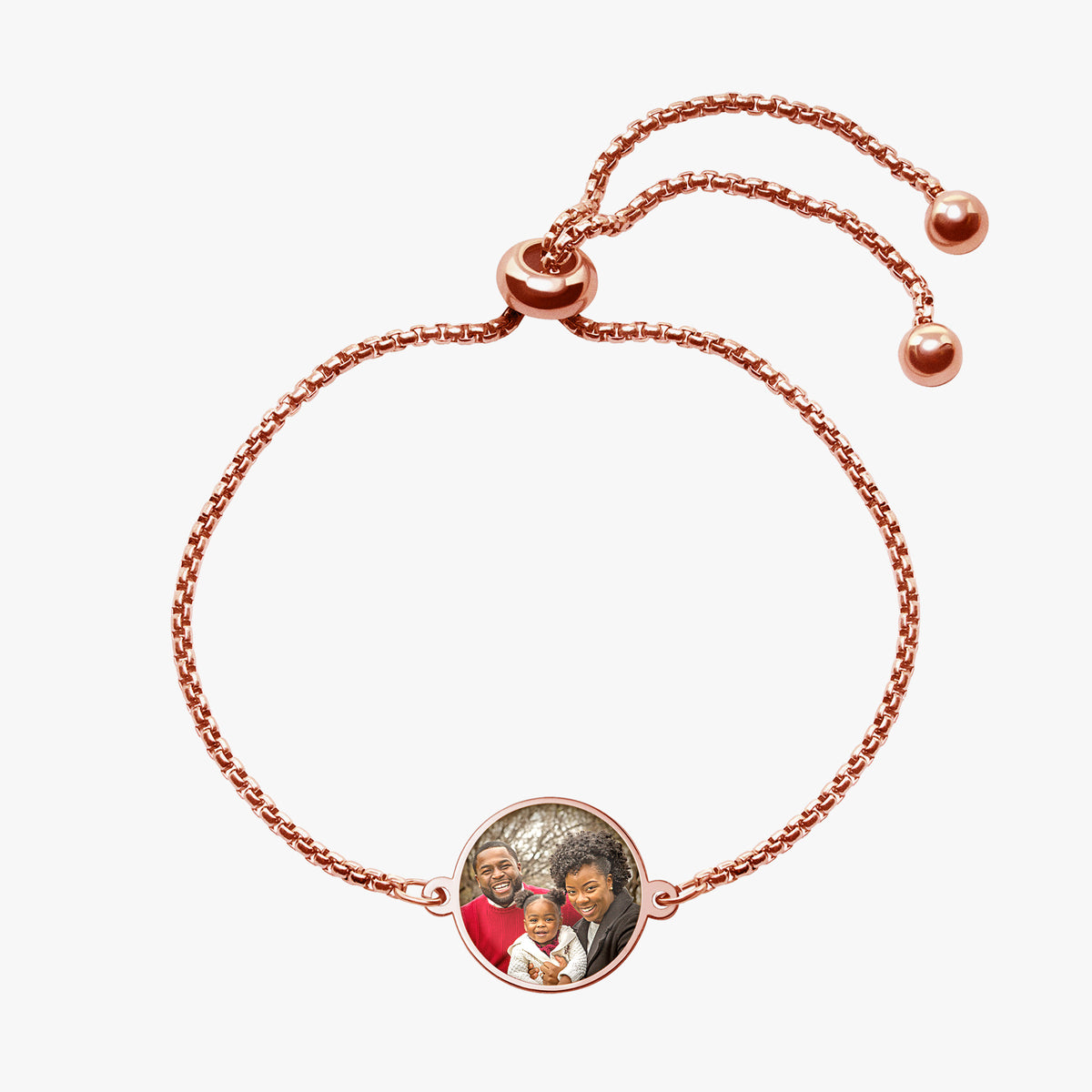 Adjustable Round Photo Engraved Bracelet