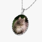 Oval Photo Engraved Pendant with Diamond Cut Edge