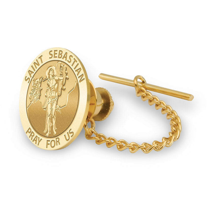 Saint Sebastian Religious Tie Tack