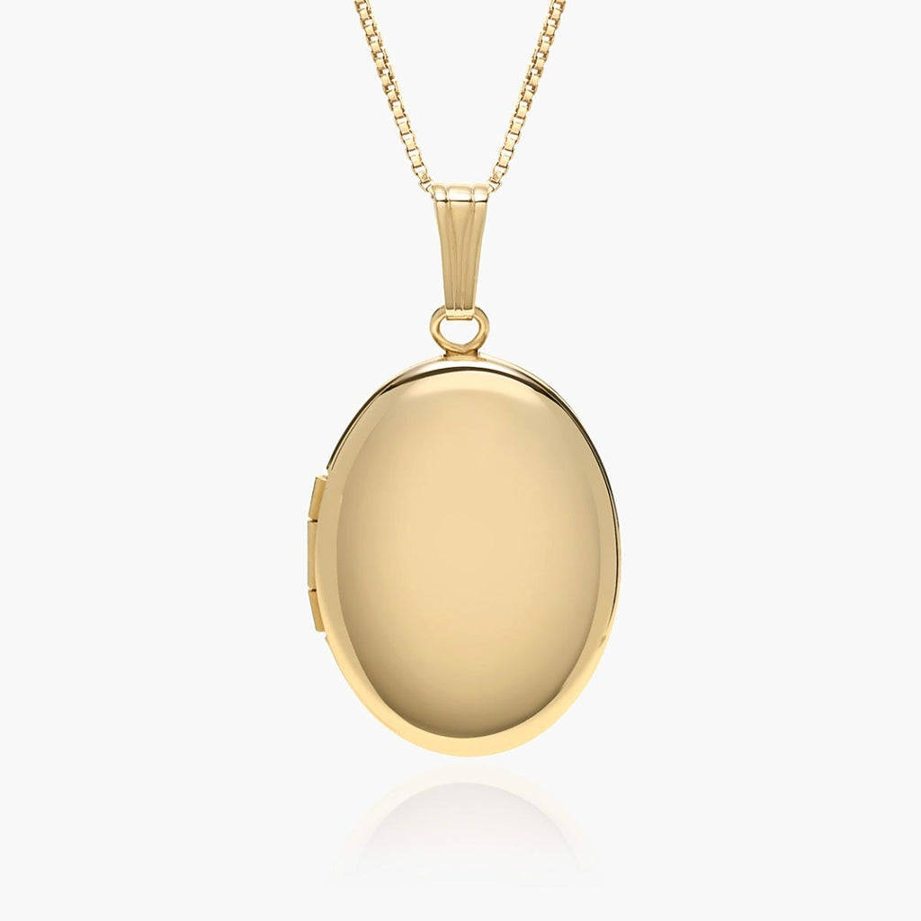 Solid 14K Yellow Gold Oval Four Photo Locket
