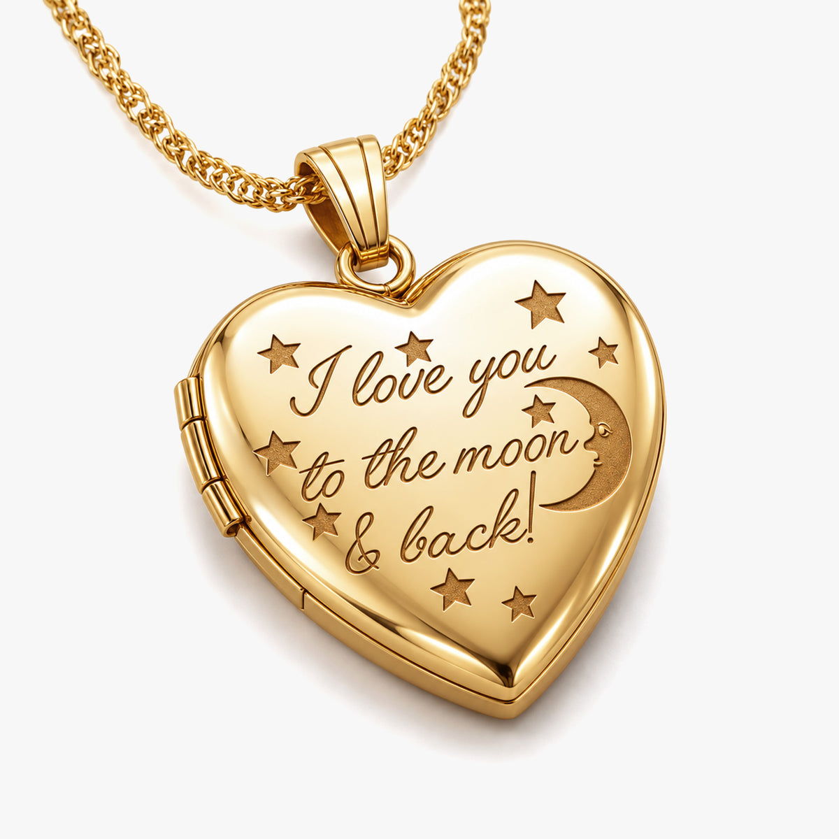14K Gold-Filled To The Moon & Back Heart Photo Locket