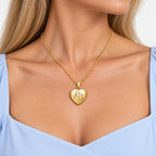 Build Your Own 2-Photo Mom Heart Locket - on model