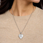 Build Your Own 2-Picture Mom Heart Locket - on model