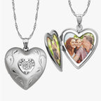 Dancing Diamond Heart Photo Locket