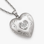 Dancing Diamond Heart Photo Locket