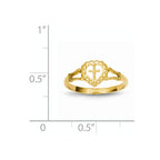 14K Diamond-Cut Children's Heart And Cross Ring