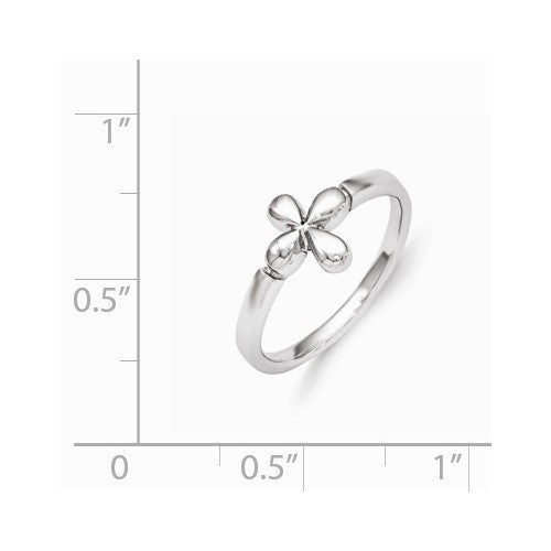 Sterling Silver Plated Children's Polished Cross Ring
