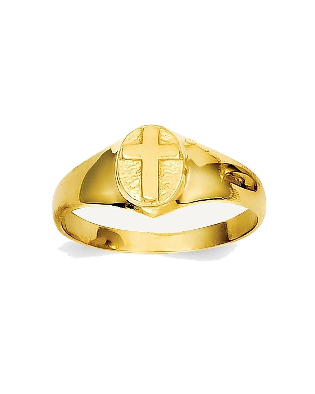 14K Yellow Gold Children's Polished Cross Ring