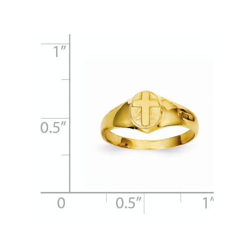 14k Yellow Gold Children's Polished Cross Ring