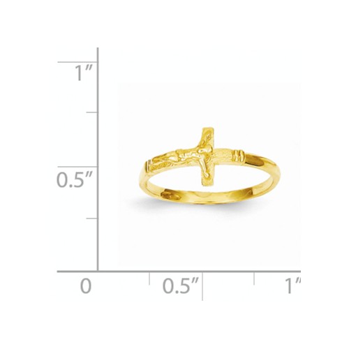 14K Yellow Gold Children's Crucifix Ring