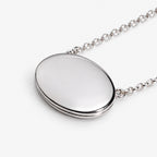 Sideways Plain Oval Photo Locket with Chain Included