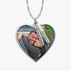 Heart Photo Pendant with Personalized Name Tags