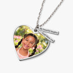 Heart Photo Pendant with Personalized Name Tags