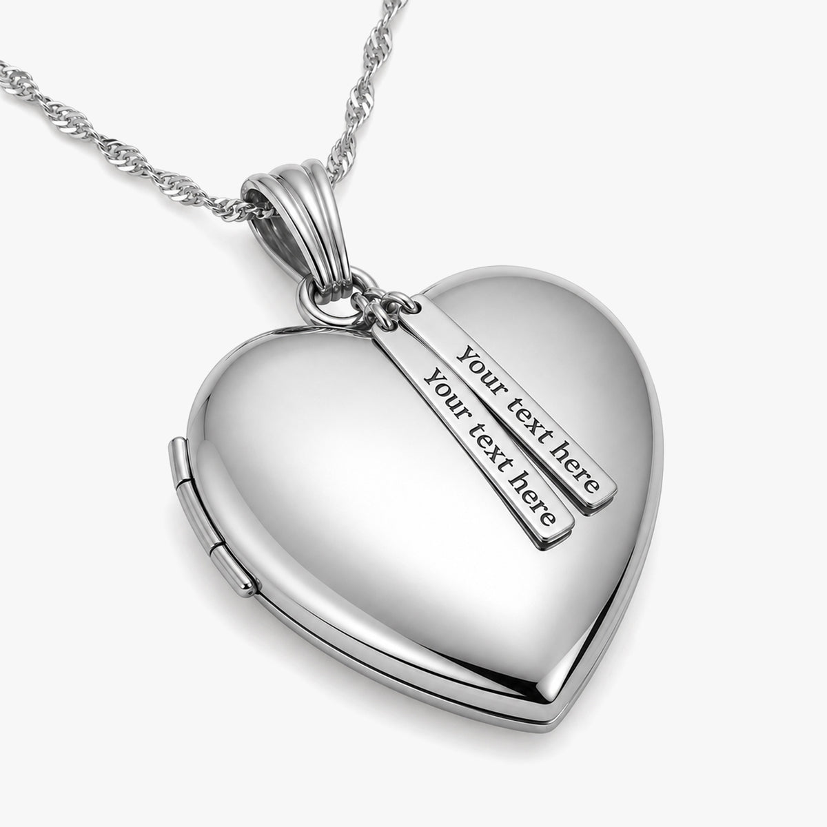 Heart Photo Locket with Personalized Tabs
