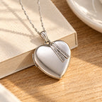 Heart Photo Locket with Personalized Tabs - lifestyle