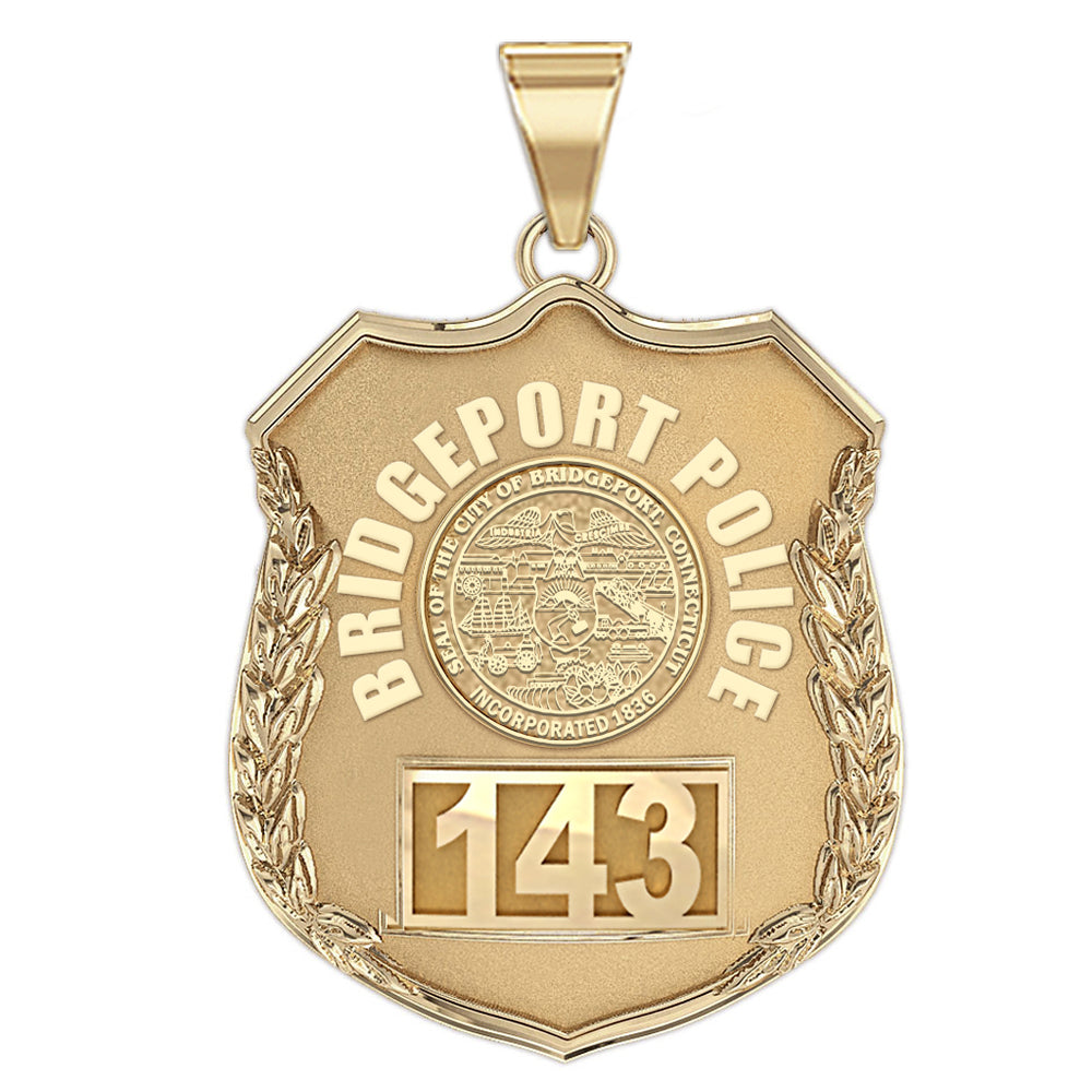 Personalized Bridgeport, Connecticut Police Badge with Your Number — verified source gallery photo 2 (PG93471, secondary photo 1)