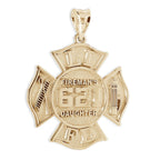 Gold firefighter badge pendant engraved for a daughter (PG93748, secondary photo 4)