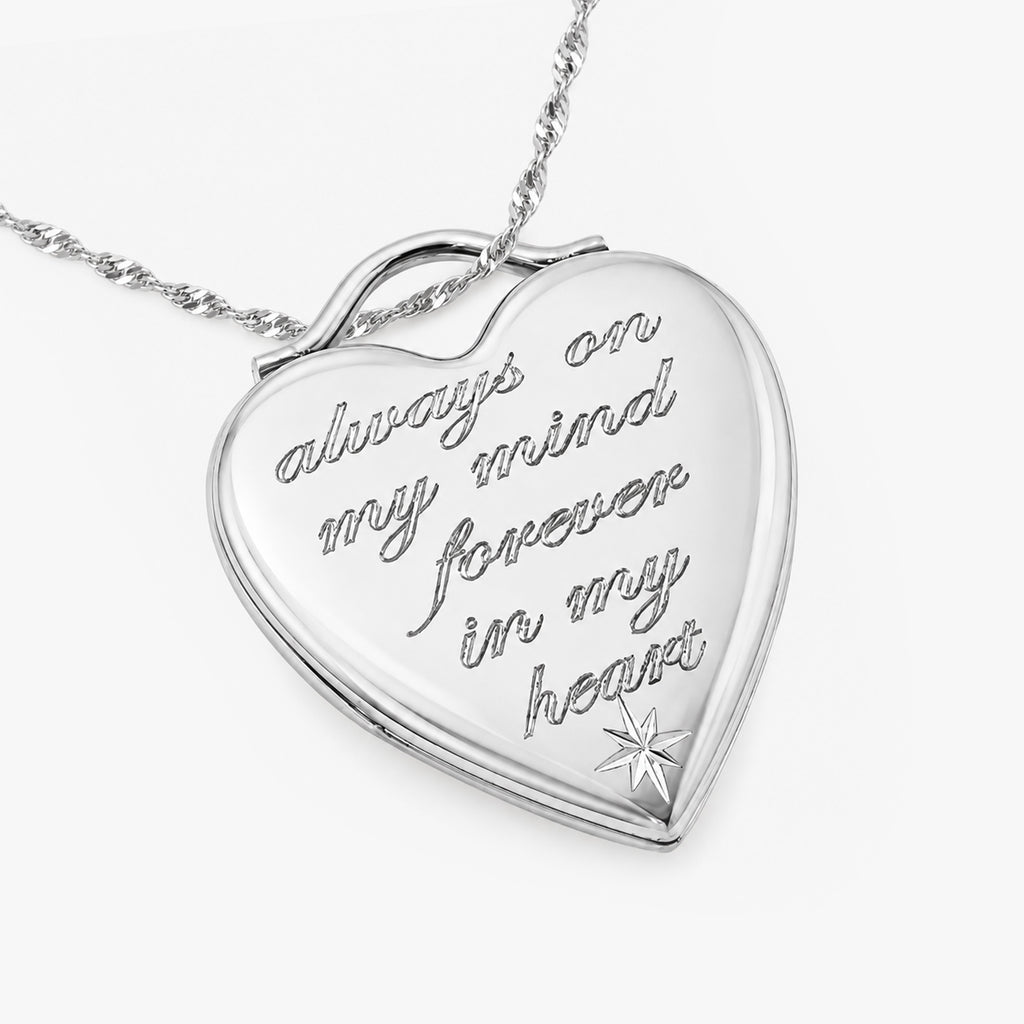 Always on my mind, Forever in my heart  Heart Photo Locket