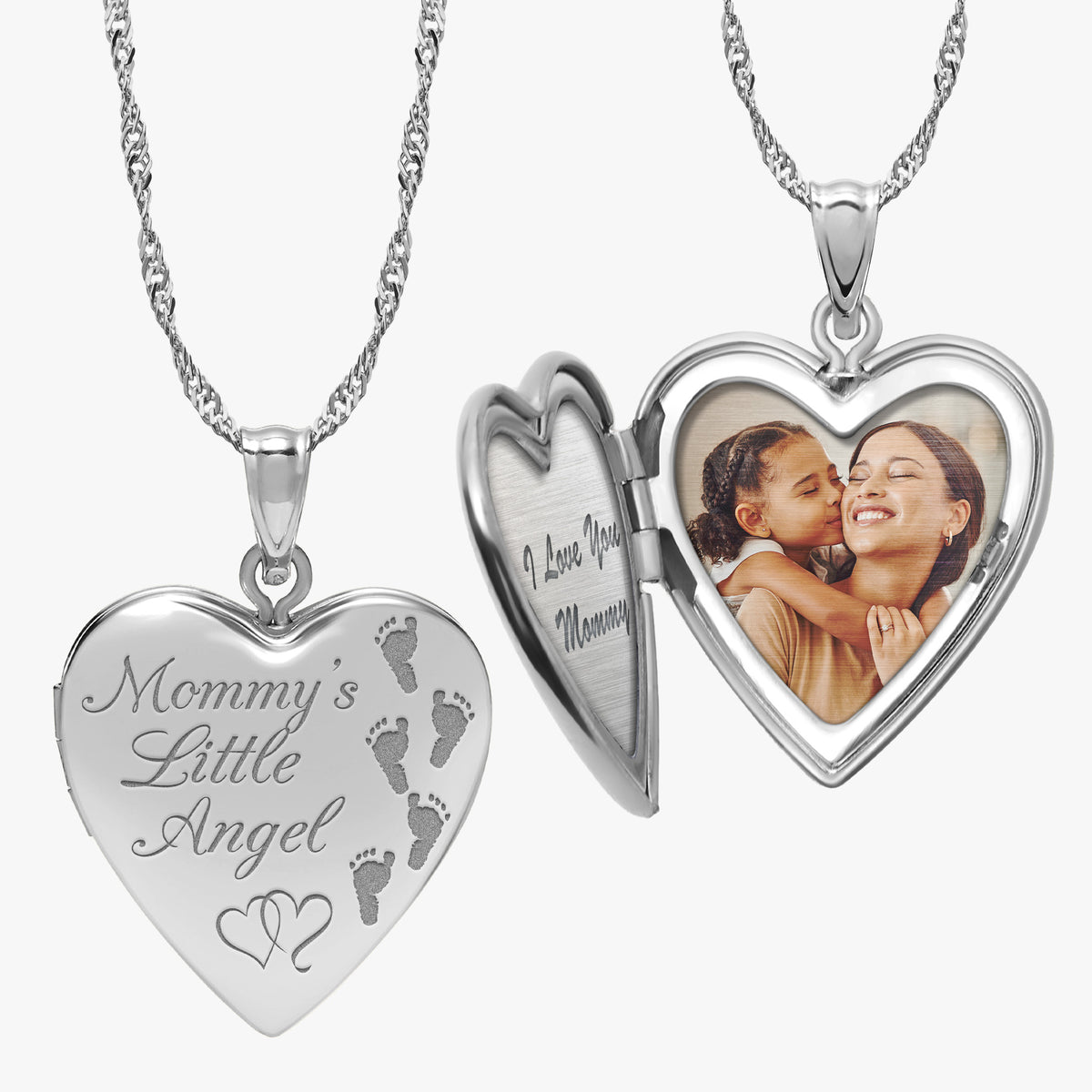 Mommys Little Angel Heart Photo Locket