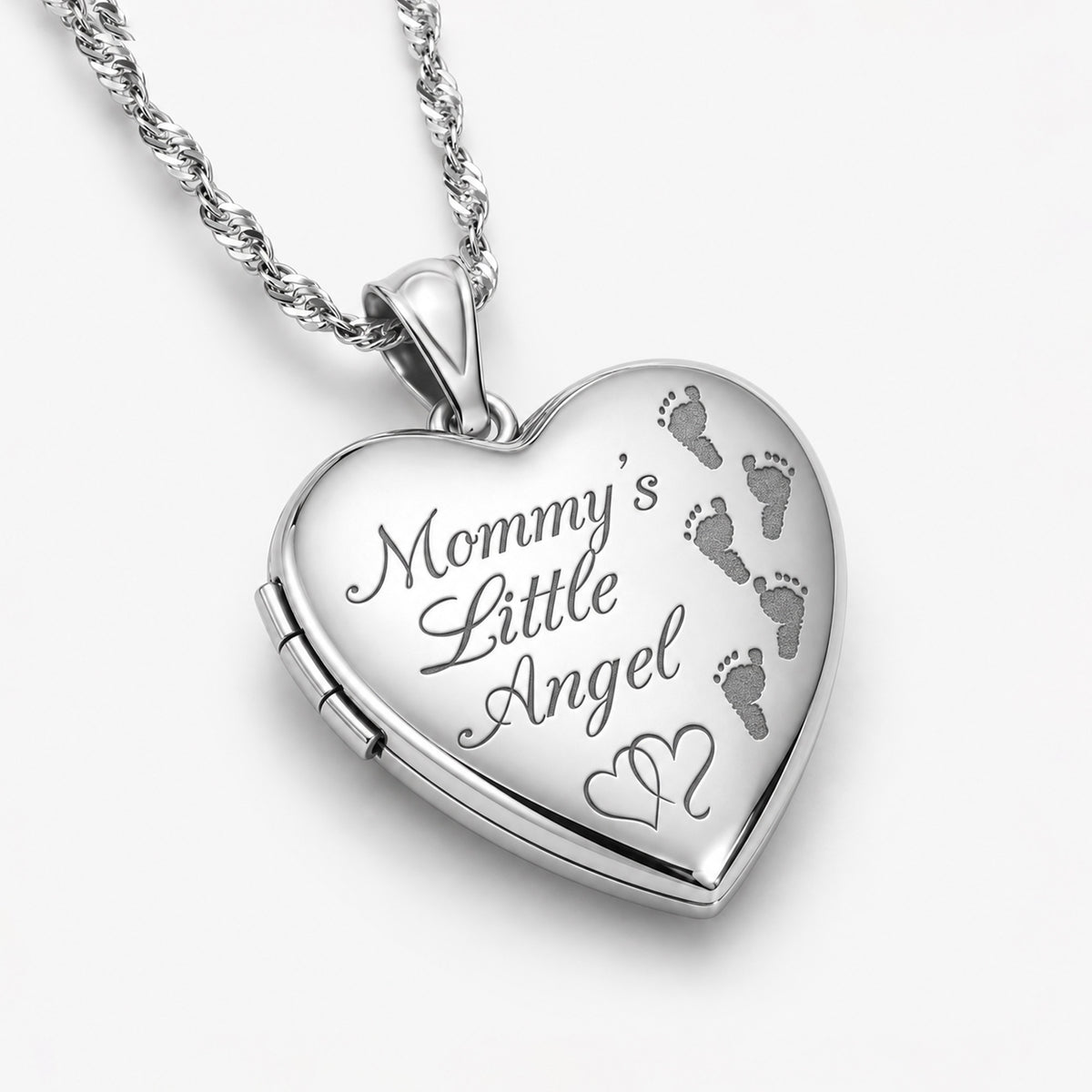 Mommys Little Angel  Heart Photo Locket