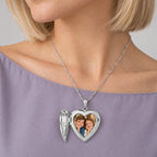 He Calls Me Mommy  Heart Photo Locket - on model