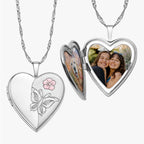 Enameled Butterfly Heart Photo Locket