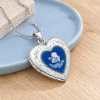 Blue Angel Cameo Heart Photo Locket - lifestyle