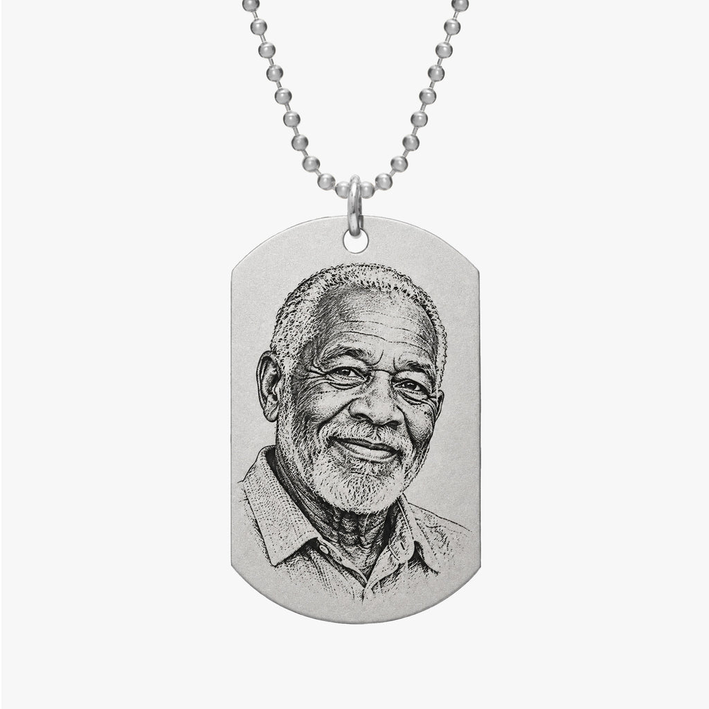Stainless Steel Dog Tag Photo Pendant