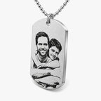 Stainless Steel Dog Tag Photo Pendant