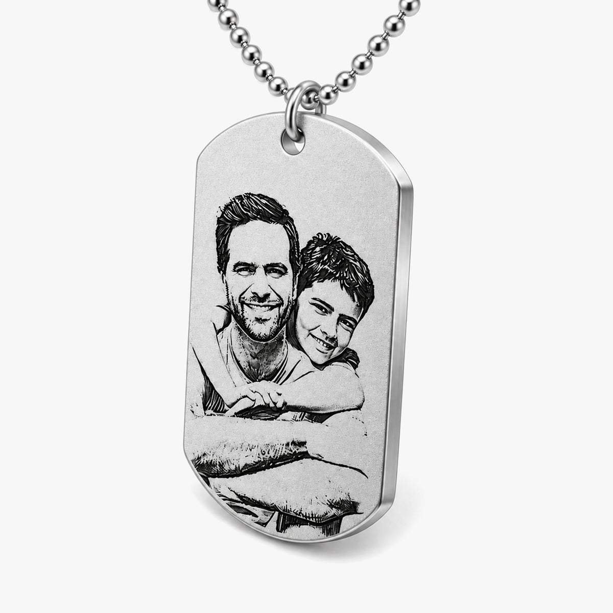 Stainless Steel Dog Tag Photo Pendant