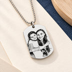 Stainless Steel Dog Tag Photo Pendant - lifestyle