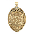Gold emergency medical technician badge with a muted center. (PG94279, secondary photo 2)